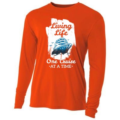 Living Life Funny Cruise Ship Vacation Family Great Gift Cooling Performance Long Sleeve Crew