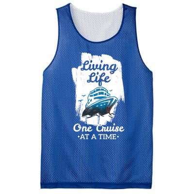 Living Life Funny Cruise Ship Vacation Family Great Gift Mesh Reversible Basketball Jersey Tank