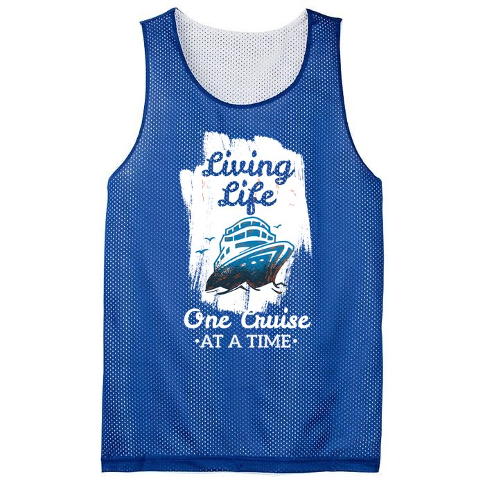 Living Life Funny Cruise Ship Vacation Family Great Gift Mesh Reversible Basketball Jersey Tank