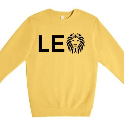 Leo Lion For August And July Birthday Gift Premium Crewneck Sweatshirt