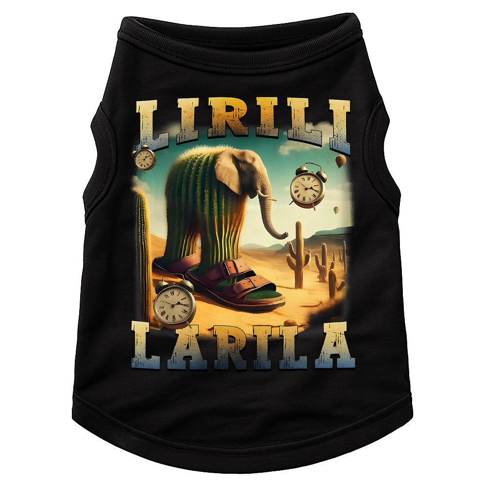 Lirili Larila Funny Italian Brainrot Meme Cactus Elephant Doggie Tank