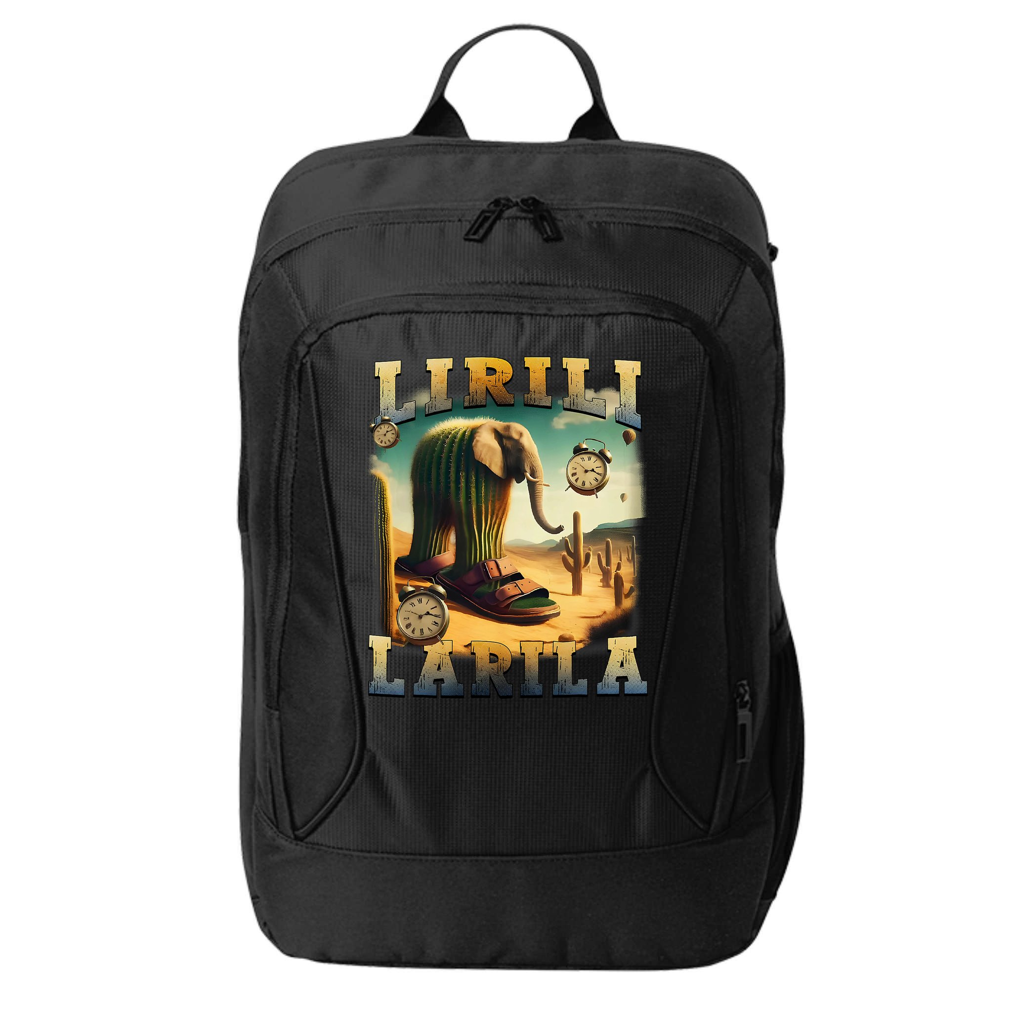 Lirili Larila Funny Italian Brainrot Meme Cactus Elephant City Backpack