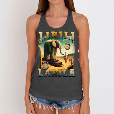 Lirili Larila Funny Italian Brainrot Meme Cactus Elephant Women's Knotted Racerback Tank