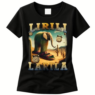Lirili Larila Funny Italian Brainrot Meme Cactus Elephant Womens T-Shirt