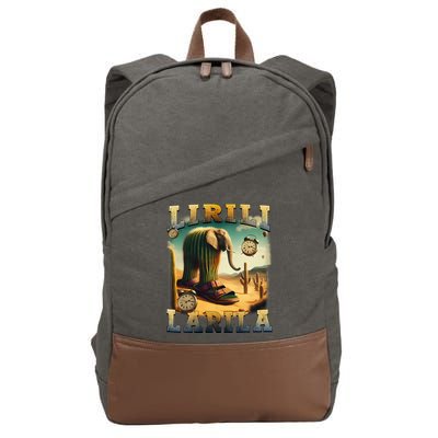 Lirili Larila Funny Italian Brainrot Meme Cactus Elephant Cotton Canvas Backpack