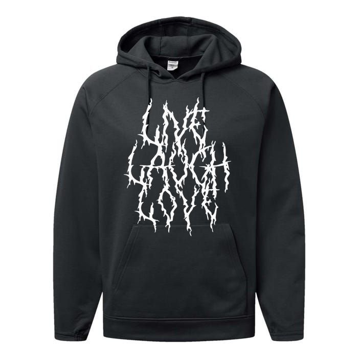 Live Laugh Funny Love Heavy Black Metal Parody Performance Fleece Hoodie