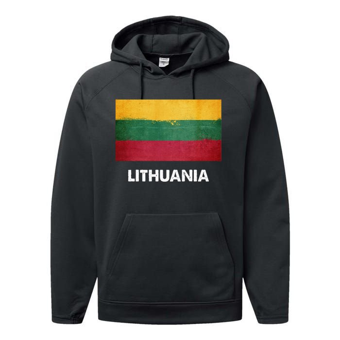 Lithuanian Lithuania Flag Swea Performance Fleece Hoodie