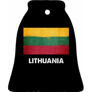 Lithuanian Lithuania Flag Swea Ceramic Bell Ornament