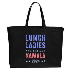 Lunch Ladies For Kamala 2024 Feminist Joyful Warrior Cotton Canvas Jumbo Tote