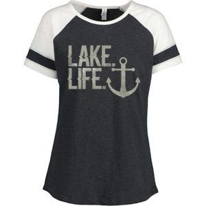 Lake Life Funny Gift Nautical Themed Anchor Hooded Funny Gift Enza Ladies Jersey Colorblock Tee