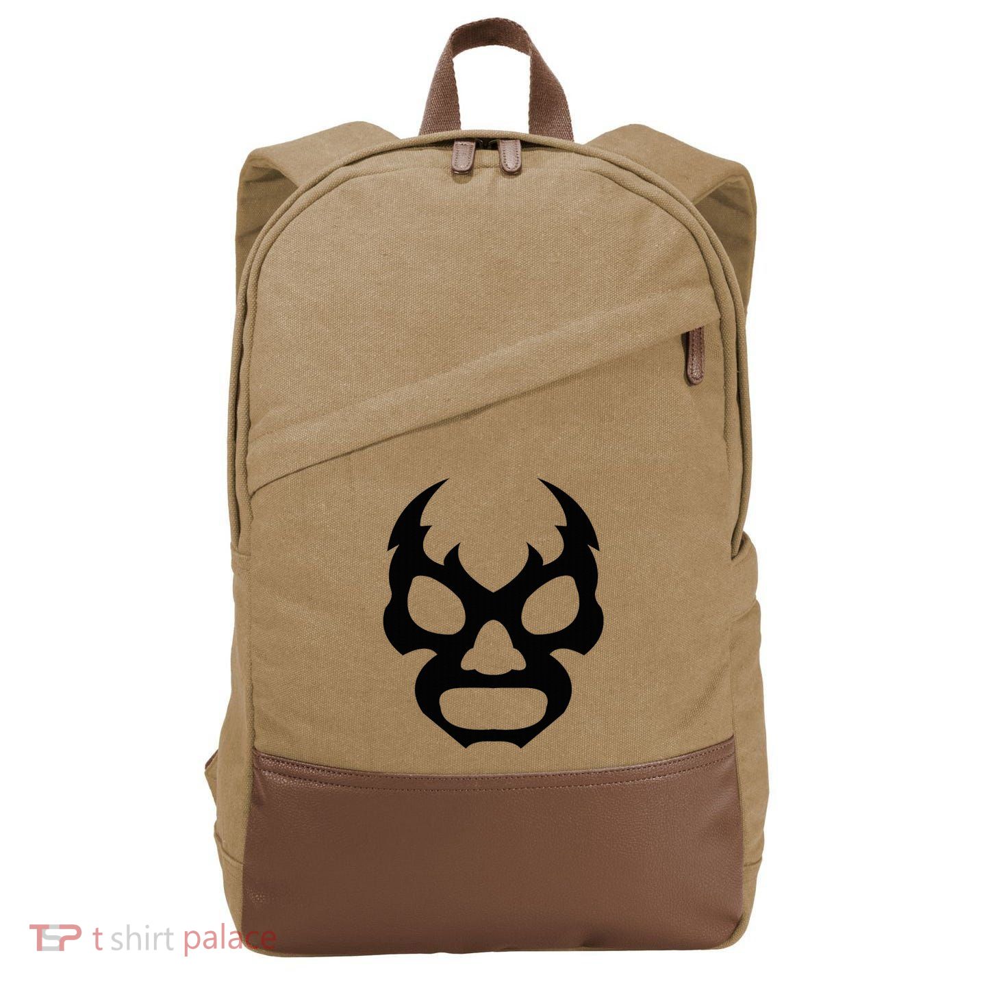 Lucha L.I.B.R.E Face Funny Mexican Wrestler Hero Gift Cotton Canvas Backpack