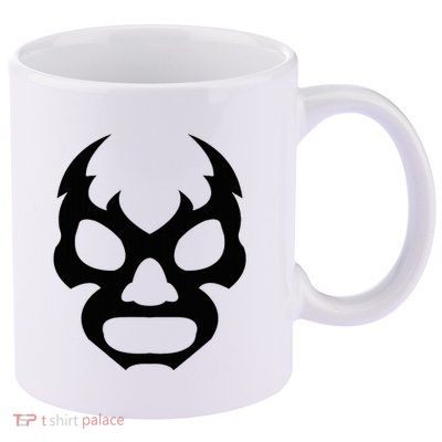 Lucha L.I.B.R.E Face Funny Mexican Wrestler Hero Gift 11oz C Handle Ceramic Mug
