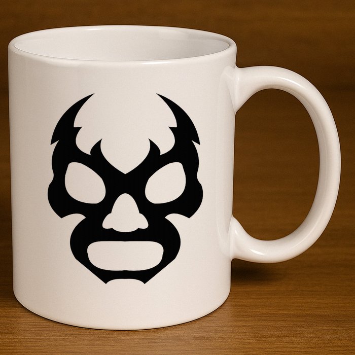 Lucha L.I.B.R.E Face Funny Mexican Wrestler Hero Gift 11oz C Handle Ceramic Mug