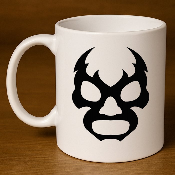 Lucha L.I.B.R.E Face Funny Mexican Wrestler Hero Gift 11oz C Handle Ceramic Mug