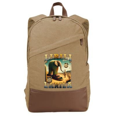 Lirili Larila Funny Italian Brainrot Meme Cactus Elephant  Cotton Canvas Backpack