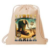 Lirili Larila Funny Italian Brainrot Meme Cactus Elephant  Drawstring Bag