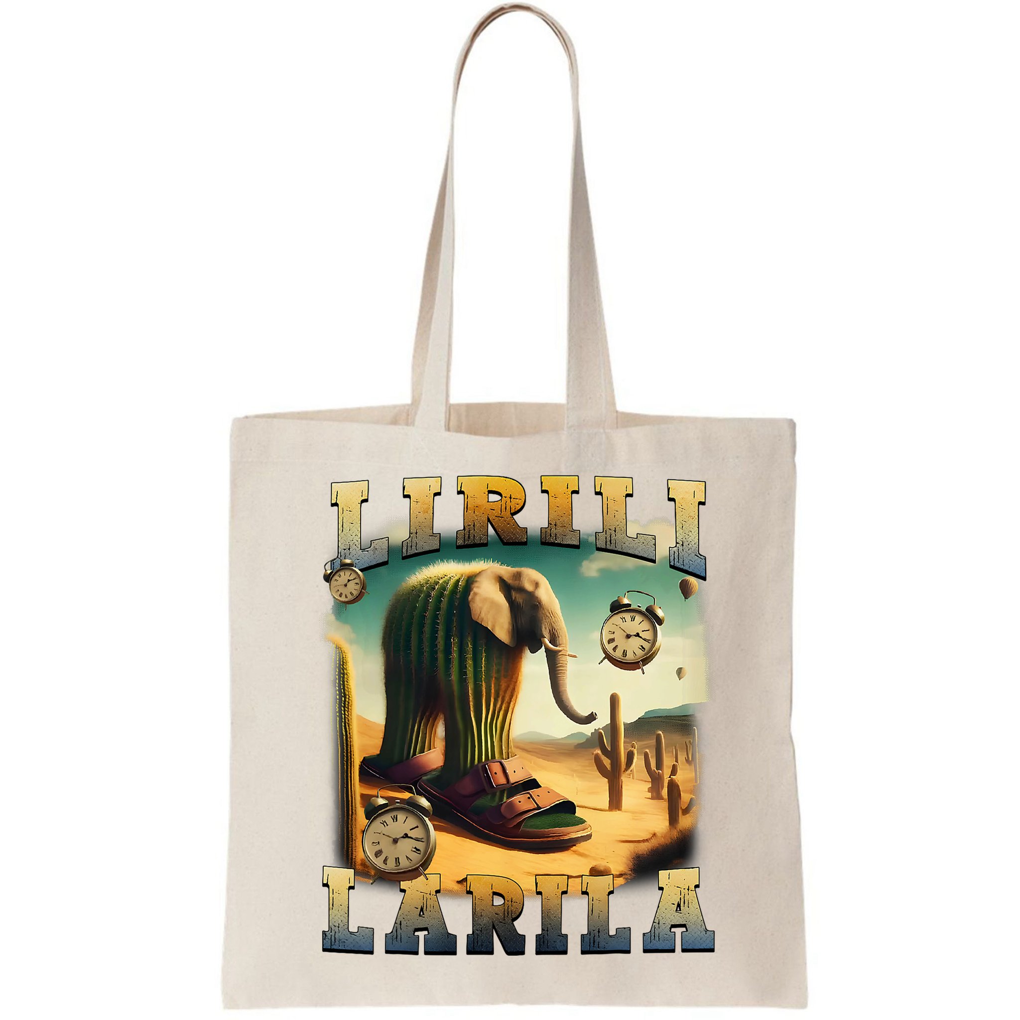 Lirili Larila Funny Italian Brainrot Meme Cactus Elephant  Bag