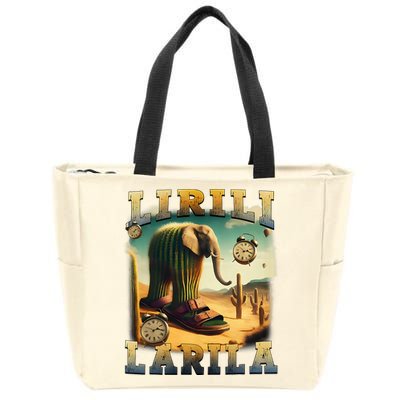 Lirili Larila Funny Italian Brainrot Meme Cactus Elephant  Zip Tote Bag
