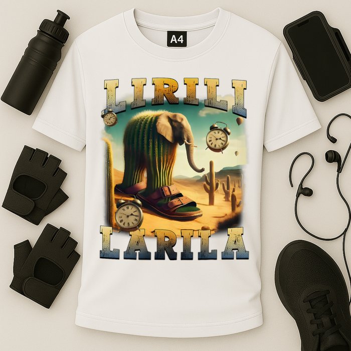 Lirili Larila Funny Italian Brainrot Meme Cactus Elephant  Cooling Performance Crew T-Shirt