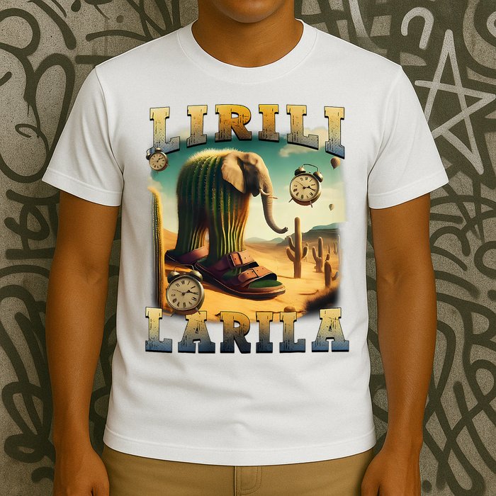 Lirili Larila Funny Italian Brainrot Meme Cactus Elephant  T-Shirt