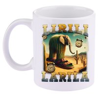 Lirili Larila Funny Italian Brainrot Meme Cactus Elephant  11oz C Handle Ceramic Mug