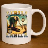 Lirili Larila Funny Italian Brainrot Meme Cactus Elephant  11oz C Handle Ceramic Mug