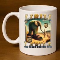 Lirili Larila Funny Italian Brainrot Meme Cactus Elephant  11oz C Handle Ceramic Mug