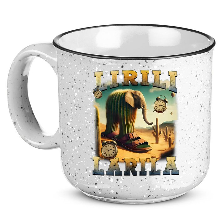 Lirili Larila Funny Italian Brainrot Meme Cactus Elephant  15oz Campfire Ceramic Mug