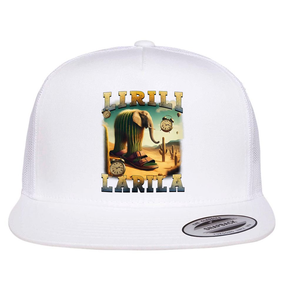 Lirili Larila Funny Italian Brainrot Meme Cactus Elephant  Flat Bill Trucker Hat