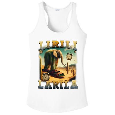 Lirili Larila Funny Italian Brainrot Meme Cactus Elephant  Ladies PosiCharge Competitor Racerback Tank
