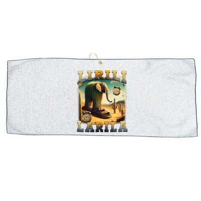 Lirili Larila Funny Italian Brainrot Meme Cactus Elephant  Large Microfiber Waffle Golf Towel