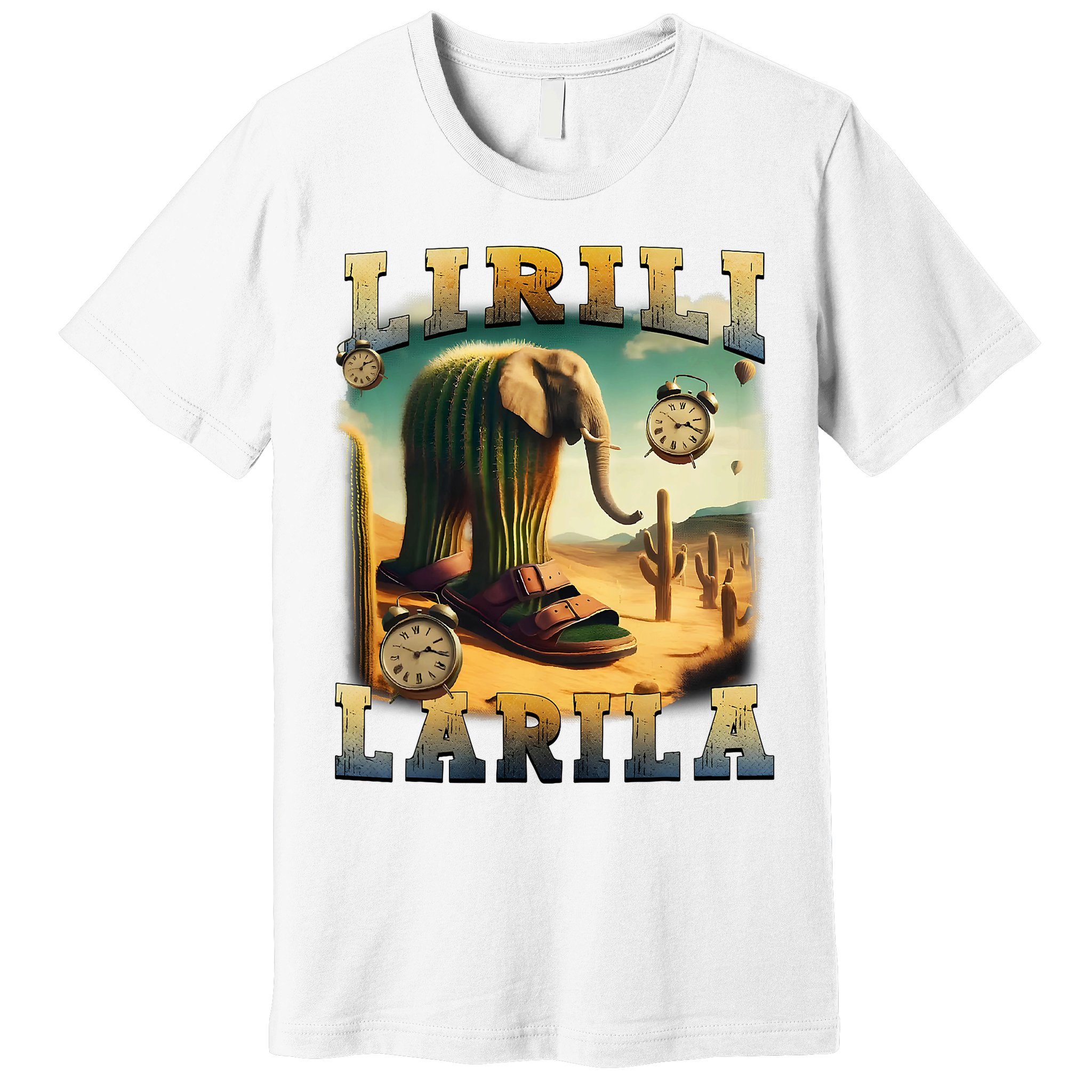 Lirili Larila Funny Italian Brainrot Meme Cactus Elephant  Premium T-Shirt