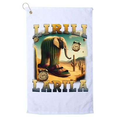 Lirili Larila Funny Italian Brainrot Meme Cactus Elephant  Golf Towel