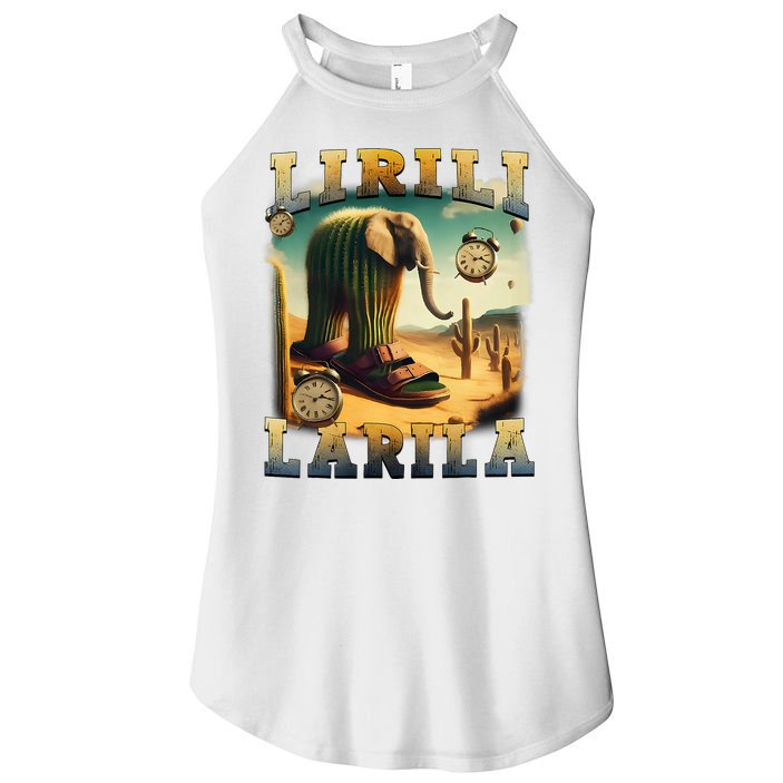 Lirili Larila Funny Italian Brainrot Meme Cactus Elephant  Women's Perfect Tri Rocker Tank