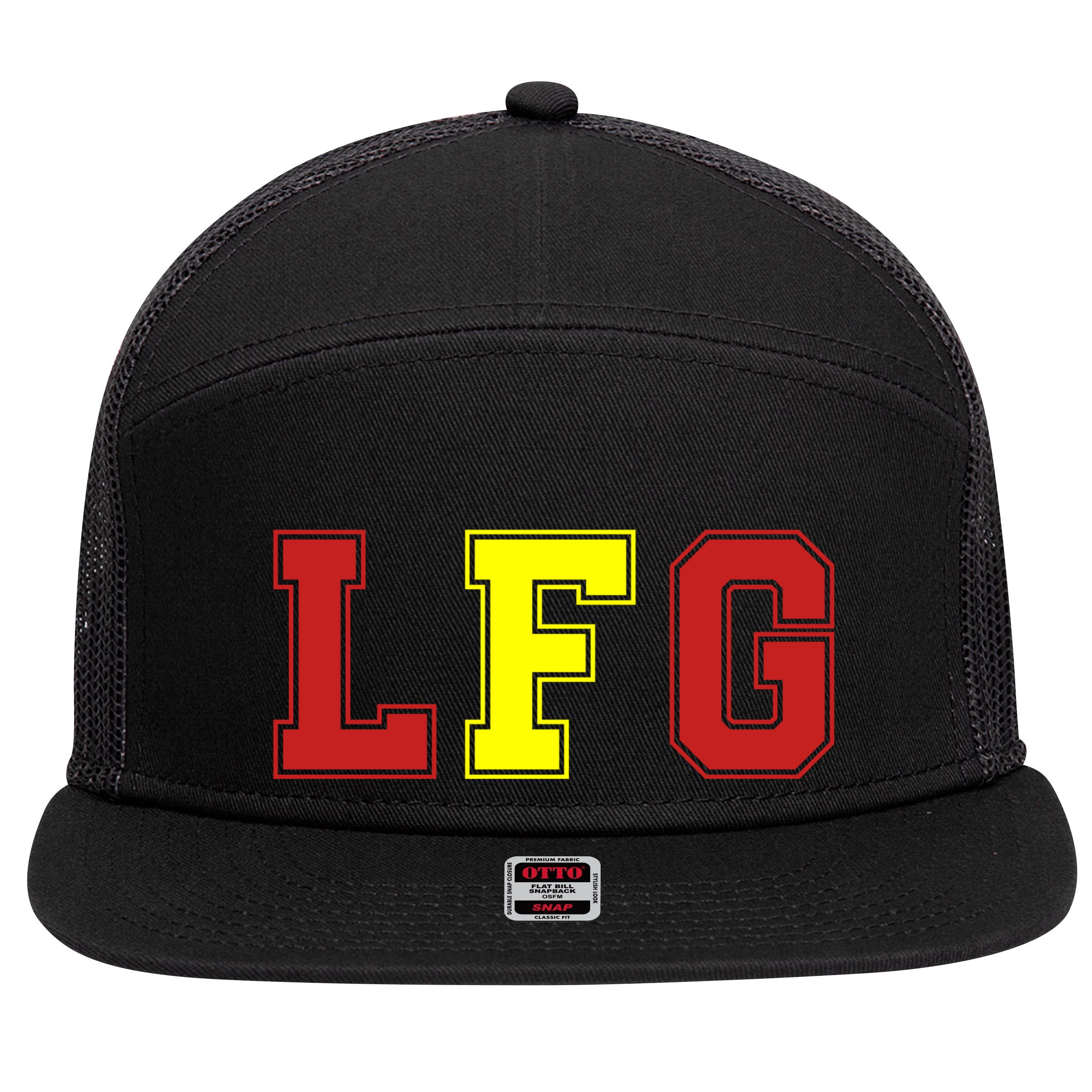 Lfg LetS Fucking Go Funny Meme 7 Panel Mesh Trucker Snapback Hat