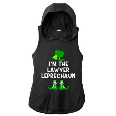 Lawyer Leprechaun Funny St Patrick's Day Ladies PosiCharge Tri-Blend Wicking Draft Hoodie Tank