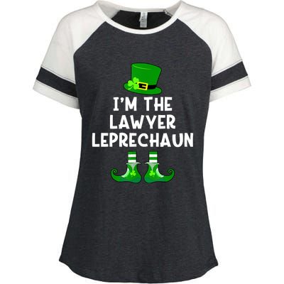 Lawyer Leprechaun Funny St Patrick's Day Enza Ladies Jersey Colorblock Tee