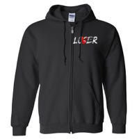 Lover Loser Funny Halloween Horror Costume Men Full Zip Hoodie