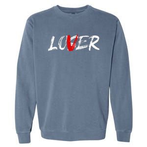 Lover Loser Funny Halloween Horror Costume Men Garment-Dyed Sweatshirt