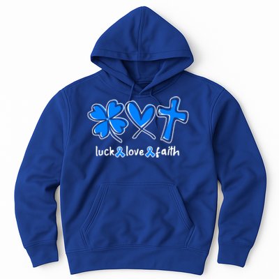 Luck Love Faith Colon Cancer Awareness Gift Hoodie