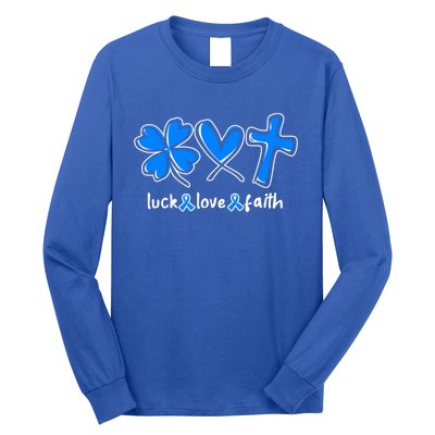 Luck Love Faith Colon Cancer Awareness Gift Long Sleeve Shirt