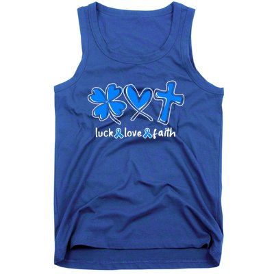 Luck Love Faith Colon Cancer Awareness Gift Tank Top