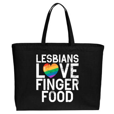 Lesbians Love Finger Food Funny Lesbian Cotton Canvas Jumbo Tote