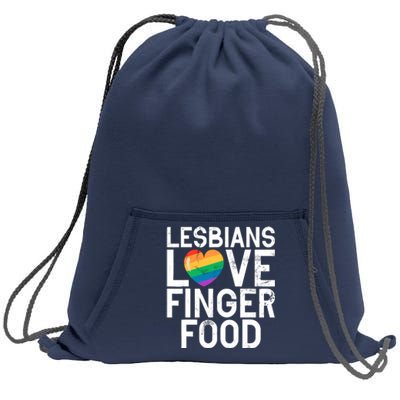 Lesbians Love Finger Food Funny Lesbian Sweatshirt Cinch Pack Bag