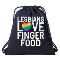 Lesbians Love Finger Food Funny Lesbian Drawstring Bag