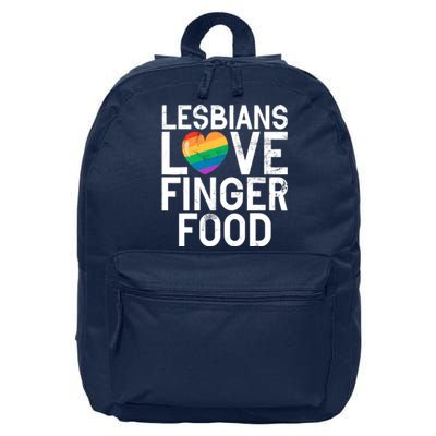 Lesbians Love Finger Food Funny Lesbian 16 in Basic Backpack