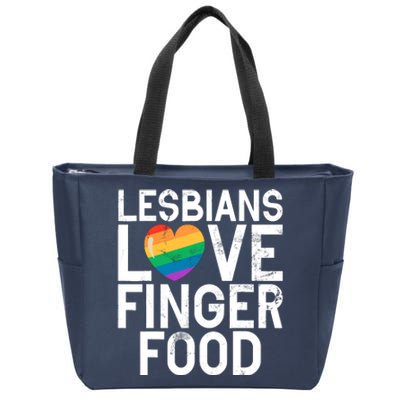 Lesbians Love Finger Food Funny Lesbian Zip Tote Bag