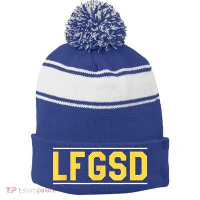 LFGSD Stripe Pom Pom Beanie