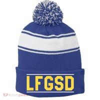 LFGSD Stripe Pom Pom Beanie