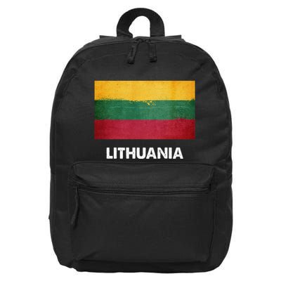 Lithuanian Lithuania Flag Swea 16 in Basic Backpack